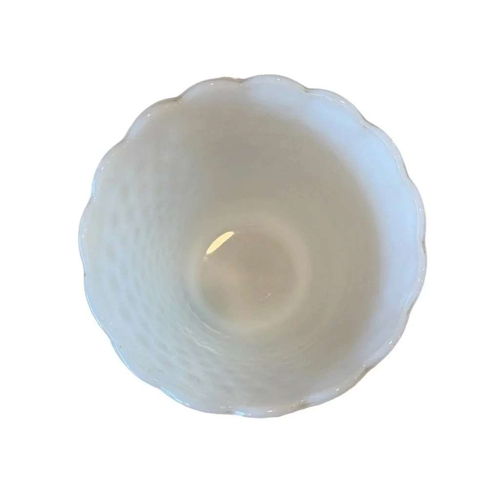 Vintage Hobnail White Milk Glass Fire King 5.25